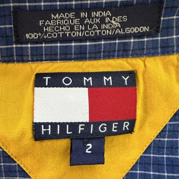 Tommy Hilfiger Button Up Chekered Long Sleeve Shirt Blue Women's Size US 2 - Picture 4 of 15